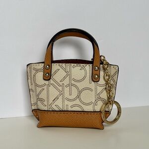 Cute Brown and Cream Mini Bag keychain/Bag Chain